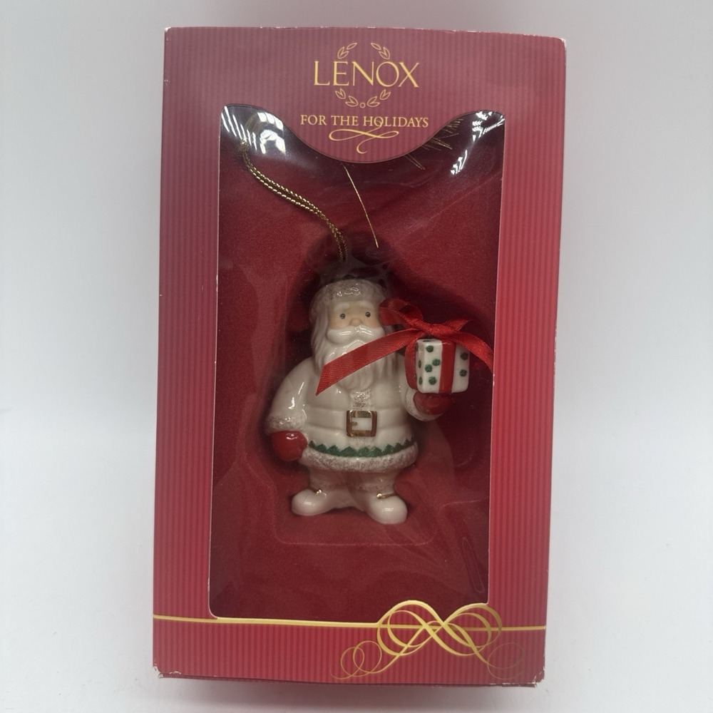 Lenox Jingle Belly Santa Claus Porcelain Christmas Tree Ornament Holiday New Box